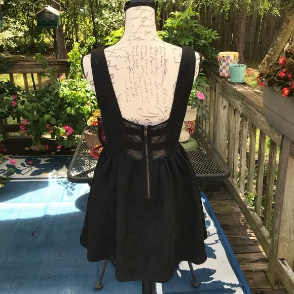 Princess Vera Wang Sleeveless Black Dress Fit & Flare Mesh Zip Back Size 9 - Picture 2 of 8